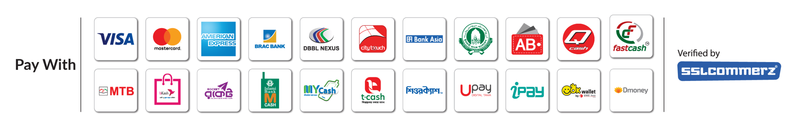 SSLCommerz secure payment options accepted by Perfect Deal Tours